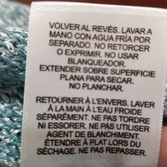 Alfred Dunner Sequined Cardigan Women's Blue Ombre 3/4 Sleeves Size Small - Picture 8 of 8